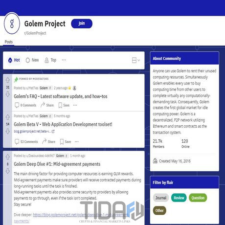 <img width="14px" hspace="10" align="left" class="icon_title" src="https://tidafy.com/wp-content/uploads/2022/05/Ethereum-Development-and-DApps.png" />r/GolemProject, تیدافای